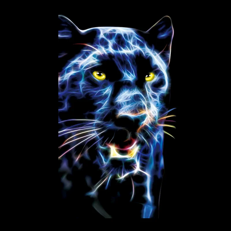

Black Leopard Noctilucence Patch Animal Colour Printing Iron on Patches for clothing Transfer Printing Luminous Clothes Stickers