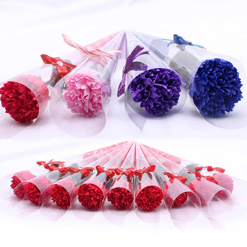 

32PCS Artificial Simulation Fake Silk Carnation Flower Heads For Mother's Day DIY Hat Headware Garden Decorative Birthday