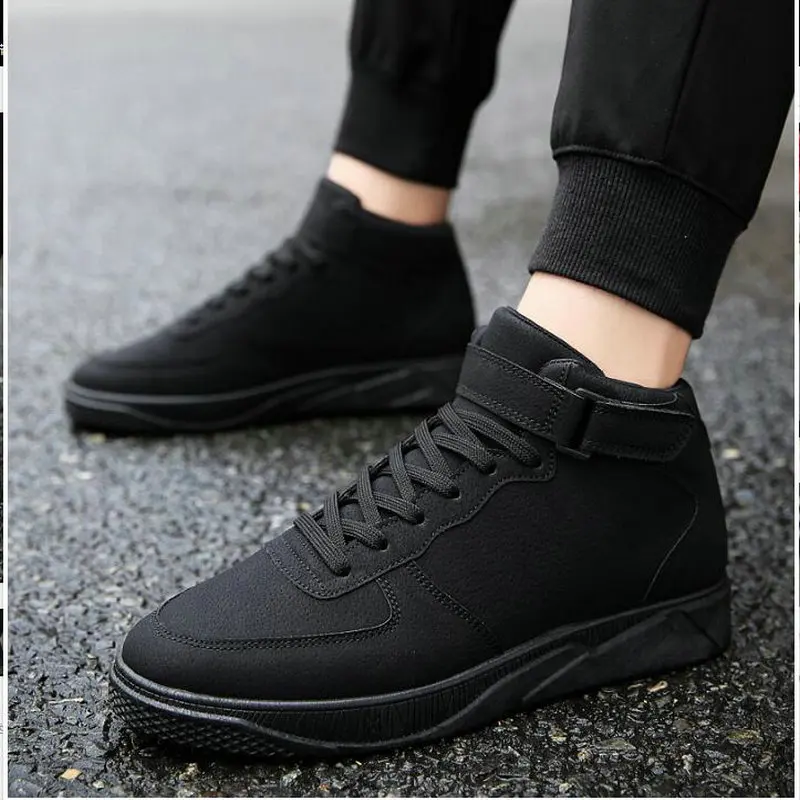 

Fashion High Top Man Casual Walking Shoes Men Canvas Sneakers Shoes Male Footwear Flat Men Ankle Boots BLACK RED yuj8