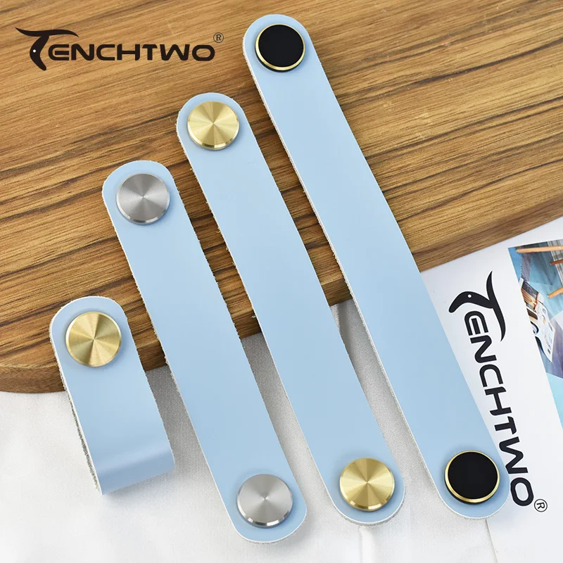 

Рукоятки TENCHTWO в скандинавском стиле, кухонный комод, выдвижной ящик для ванной комнаты, черный шкаф с дверной ручкой, светло-голубой кожаный