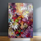 Картина абстрактная с акварелью, синим оранжевым цветком, Алмазная мозаика в скандинавском стиле, настенная живопись, вышивка Стразы