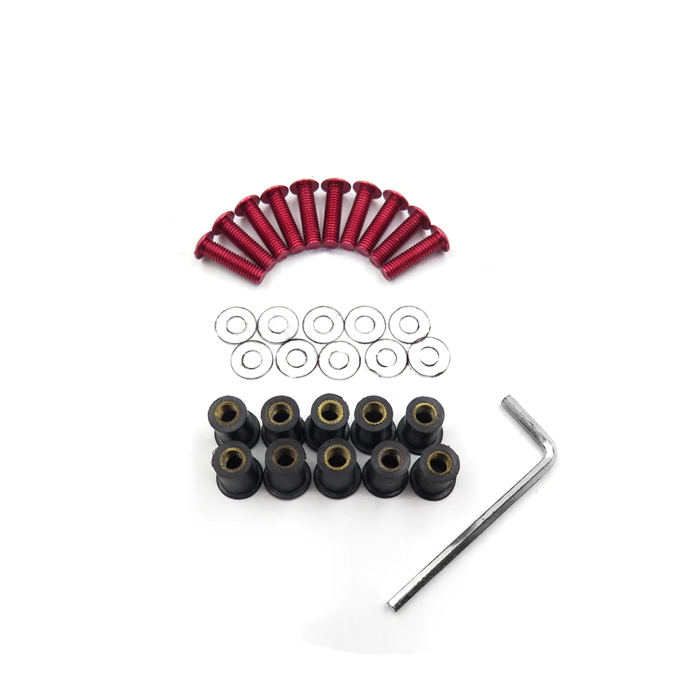 Aftermarket free shipping motorcycle parts Windshield Bolts Nuts Screw for Yamaha Kawasaki Ducati Honda Suzuki Red |