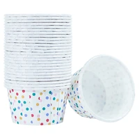 200pcs paper ice cream cups disposable cake cup dessert bowls party supplies for baking wedding birthday colorful dots abux