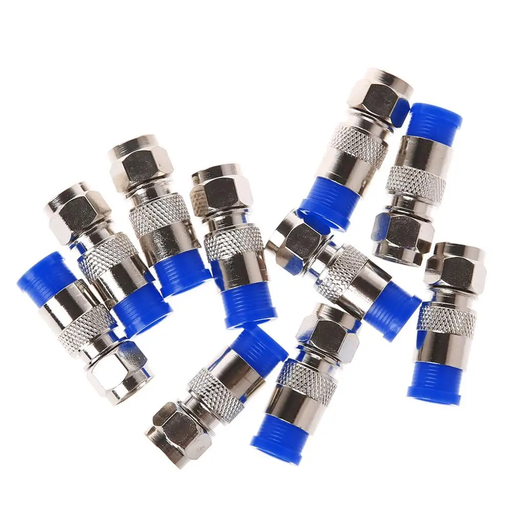 10Pcs RG6 RG59 F Compression Connectors Coaxial Coax Cable Fitting Tools O-Ring | Обустройство дома