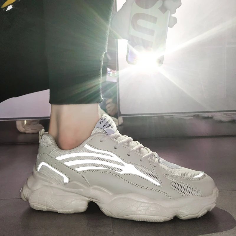 BESCONE/мужская повседневная обувь Модные дышащие Туфли-светильник удобные мужские