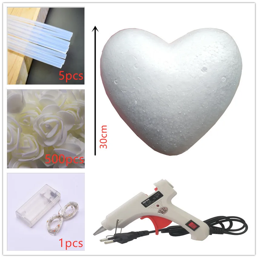 Milky white DIY Красочные в форме сердца розы искусственные DIY ручной работы Цветы Романтический День Святого Валентина и свадебные подарки для девушки - Цвет: Milky white DIY