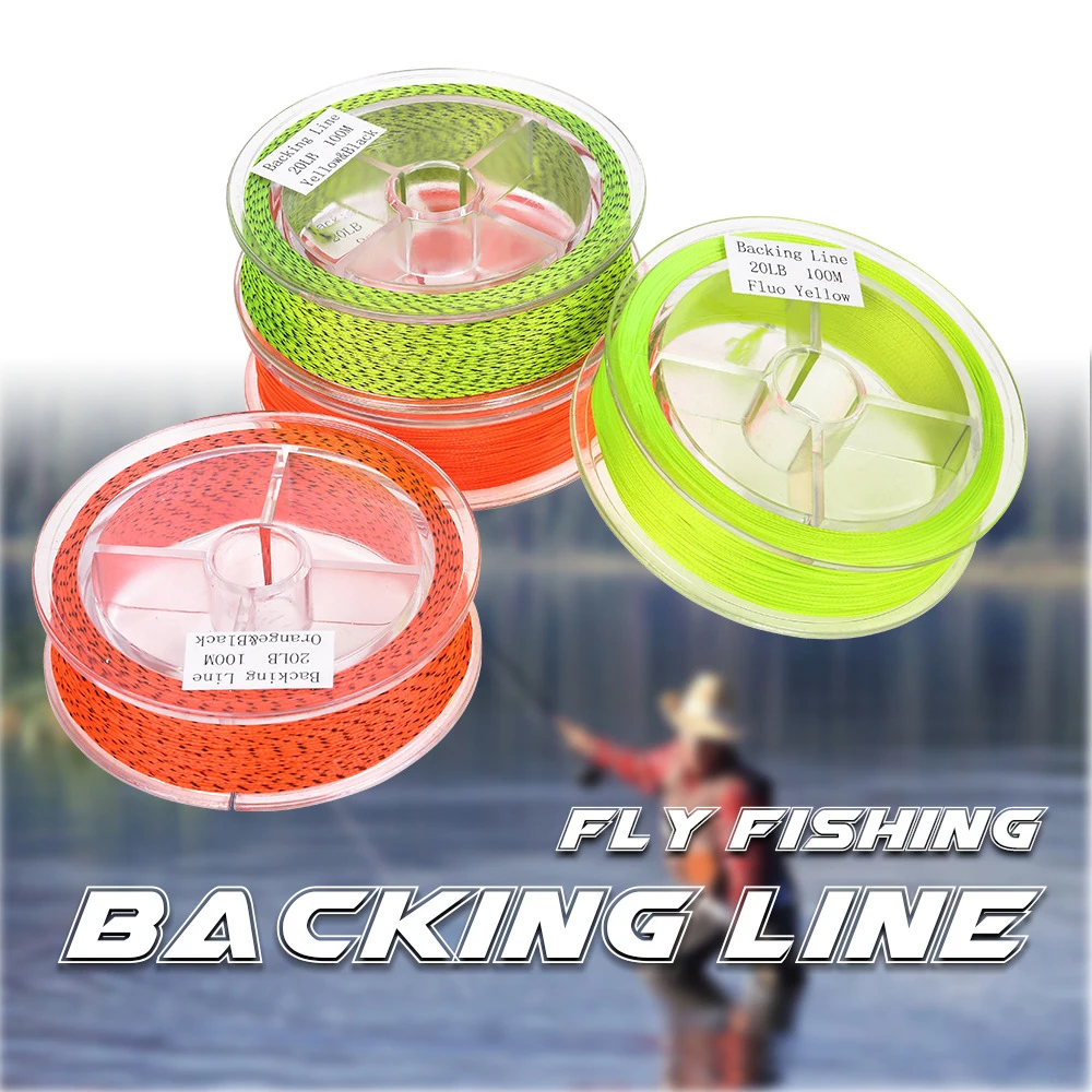 

Fly Backing Line 20LB 8 Stands Braided Line 109YDS/100M Floating Fly Fishing Line 4 Colors Nylon High Strength PE Fishing Tackle
