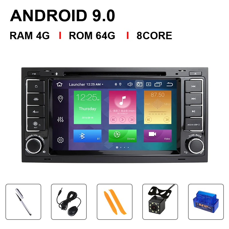8 Core 64ROM OBD Cam 8 ядро ips DSP 4 Гб 64 Гб 2 Din Android 9,0 Автомобильный DVD плеер для VW/Volkswagen Touareg/транспортер T5 2004-2011 Мультимедиа gps радио - Цвет: 8 Core 64ROM OBD Cam
