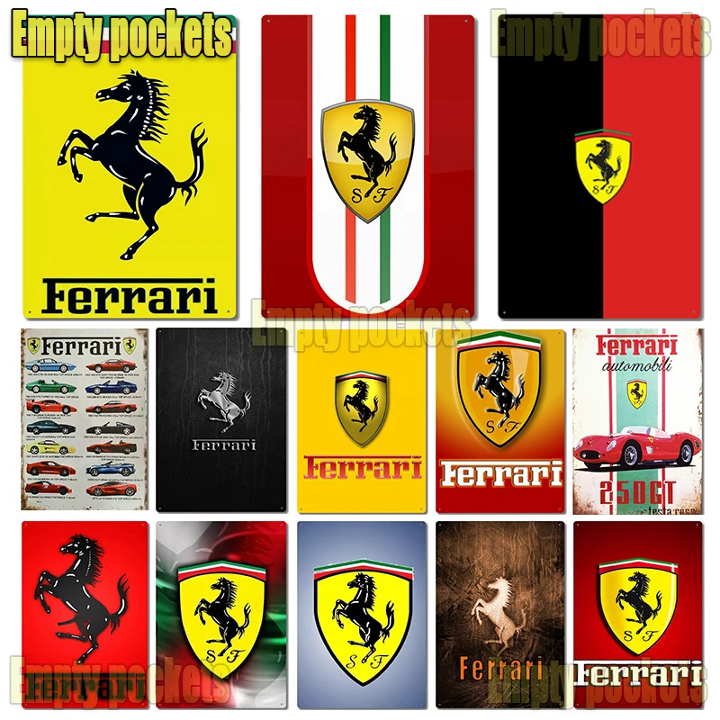 

Luxury Supercar Plaque Ferrari Vintage Tin Sign Shabby Chic Decor Metal Sign Vintage Bar Decoration Metal Poster Pub Metal Plate