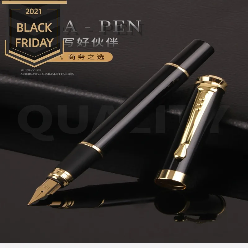 

Business Fountain Pen Golden engraved Office school commemorate gift full metal pen Student writing stationery Name Pringting