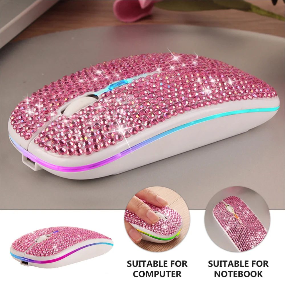 

1pc Wireless Double Mode Charging with Rhinestone Decor Laptop