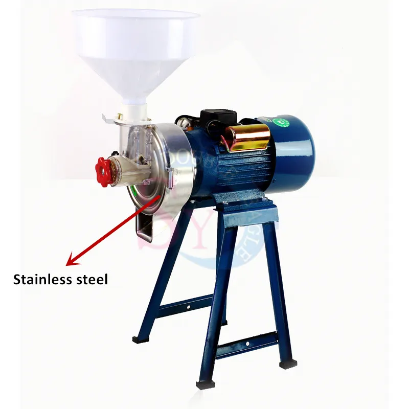 Stainless steel head Высокое качество нержавеющая сталь коммерческий Электрический сухой и влажный жернов Зерна мельница машина для приготовления кунжутного масла арахисовое масло дробилка - Цвет: Stainless steel head