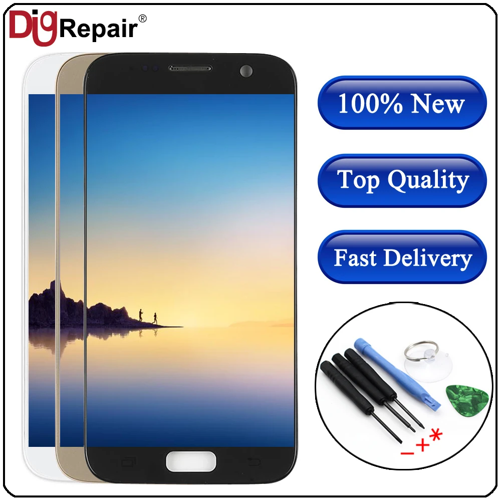 G930F ЖК-дисплей для samsung Galaxy S7 G930F G930A G930V сенсорный экран замена дигитайзера для samsung S7 ЖК-экран