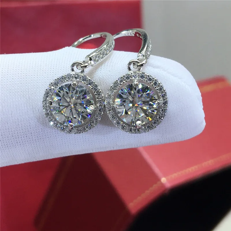 

Серьги-подвески из серебра 925 пробы с муассанитом, 2 карата