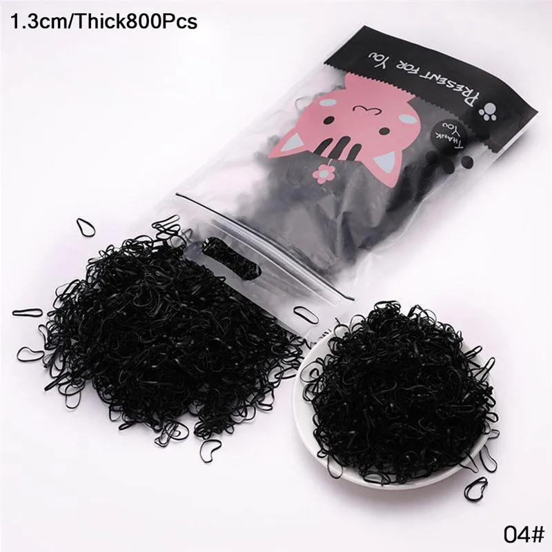 800pcs 16 200/1000 шт милые цветные кольца для девочек, Одноразовые эластичные резинки для волос, резинка для хвоста, резинки для волос, Детские аксессуары для волос - Цвет: 800pcs 16