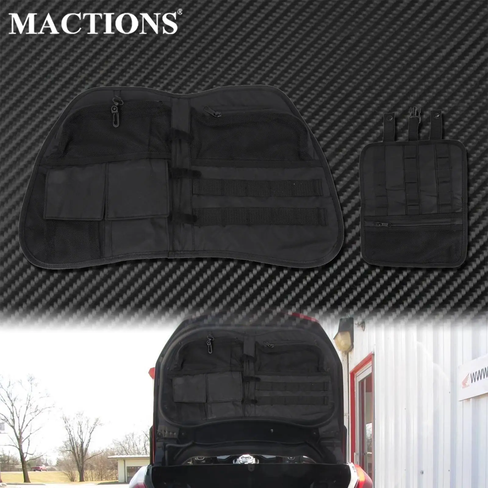 

Motorcycle Rear Trunk Lid Organizer Tool Bag Pouch Black Saddlebag Case For Honda Gold Wing GL1800 Models 2018 2019 2020