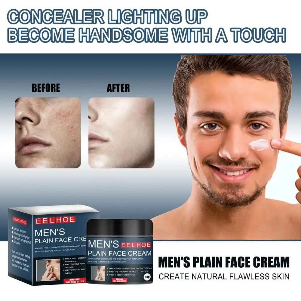 Men's Plain Face Cream Toner Concealer Cream Oil Control Safe Nourishing Cream Multiple Purpose Lighten Dark Circles