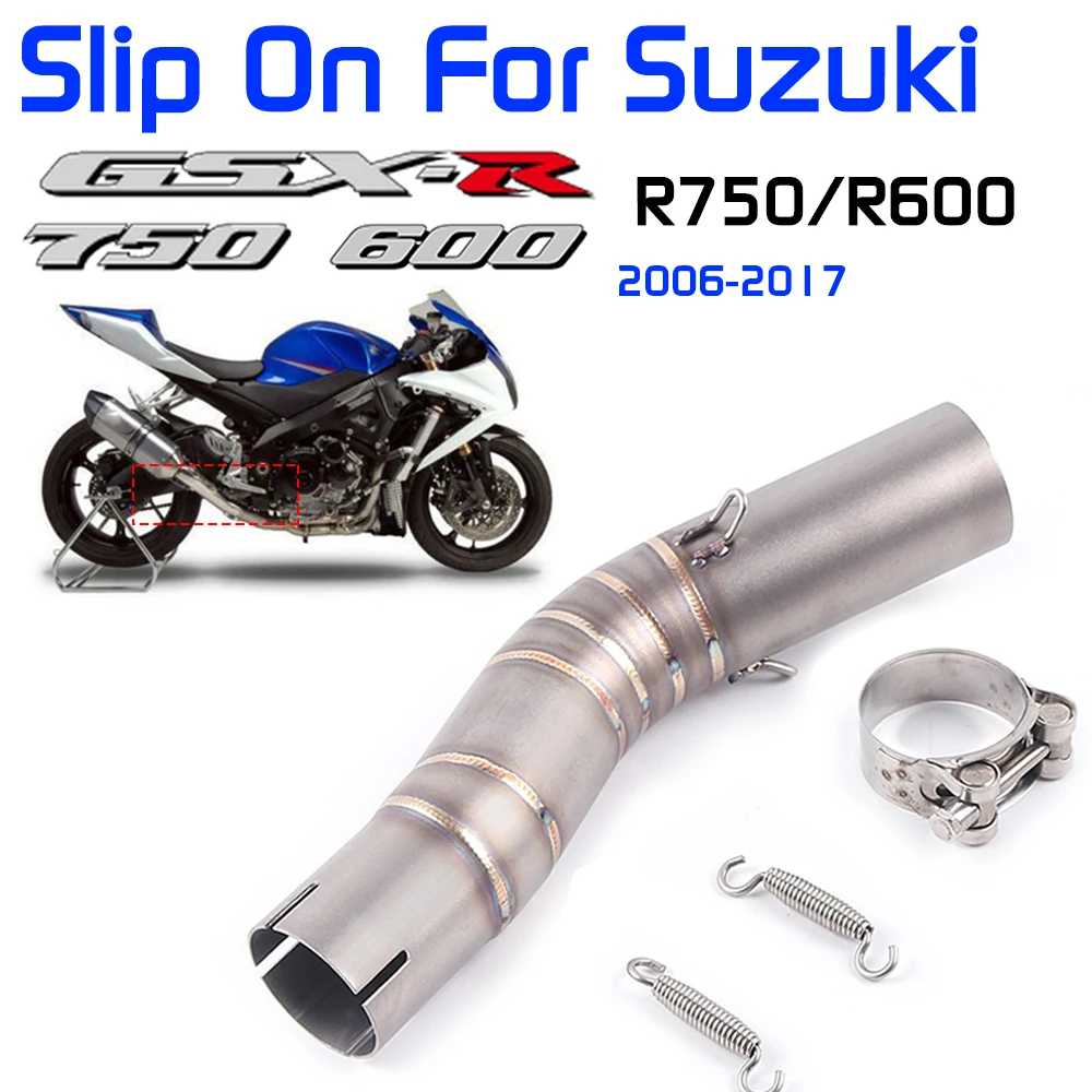 GSXR 600 750 GSR750 GSXR750 GSXR1000 выхлопная средняя звеньевая труба без застежки для Suzuki GSX R600