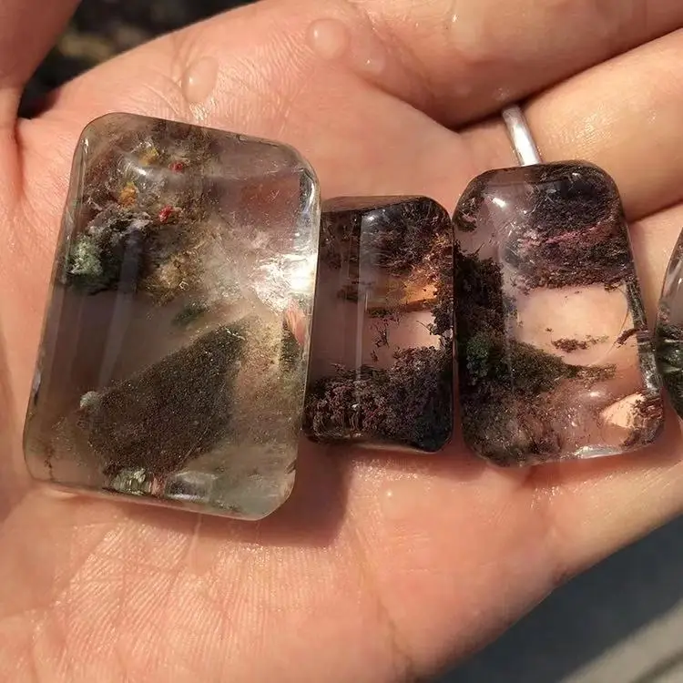 

MOKAGY 3 см натуральный редкий зеленый фантомный кварцевый призрак кристаллический камень для заживления фэн-шуй 1 шт.