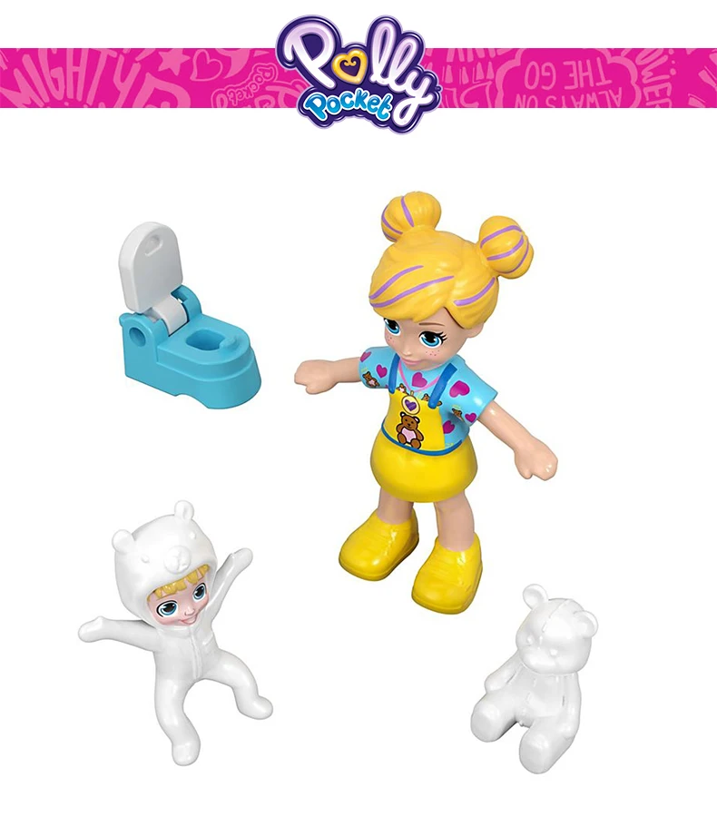 Polly Pocket Kid Toys Teeny Tot Nursery Collection Funny Theme Mini Cute Doll Toy With Beauriful Box FRY29 Gift Carry On Dolls