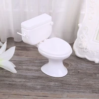 1 pc dollhouse miniature furniture vintage bathroom model white toilet baby pretend