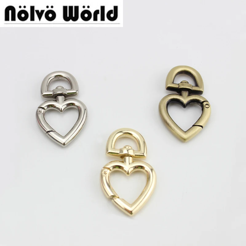 30 шт. 3 цвета брелок в форме сердца металлический крючок Застежки аксессуары для