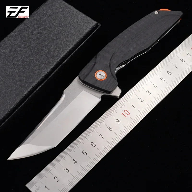No logo Eafengrow маленький шарикоподшипник HOKKAIDO D 2 лезвие G10 ручка для кемпинга охоты на открытом воздухе инструмент для выживания EDC Универсальный складной нож - Цвет: No logo