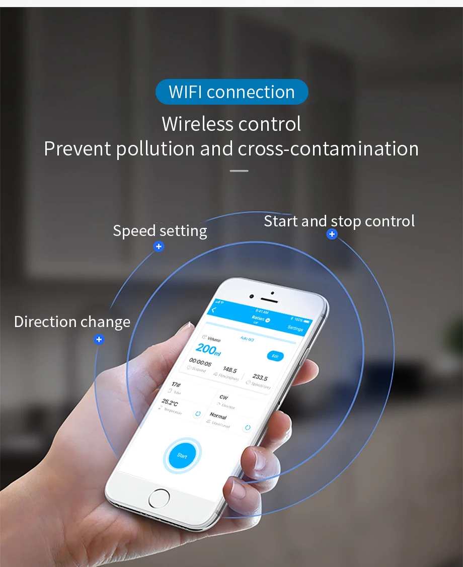 Kamoer UIP Перистальтический лабораторный насос с двигателем Steppetr, Wifi контроль, высокая скорость потока, ножной переключатель поддержки, сенсорный экран
