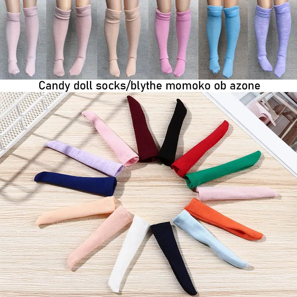 

Solid color Girls Gift Toys for 1/6 Doll Socks Handmade Middle Tube Socks Stockings