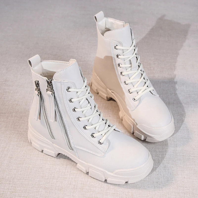 Женские ботинки до лодыжек Сезон осень модные сапоги на молнии Женская обувь
