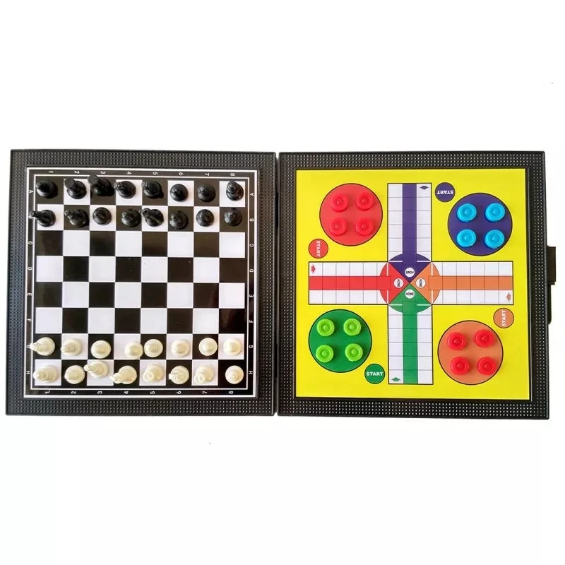

Hot Sale 5 In 1 Chessmen Checkers Magnetic Board Game Flying Chess Kids Classic Flight Puzzle Game Set For Friend Childrens