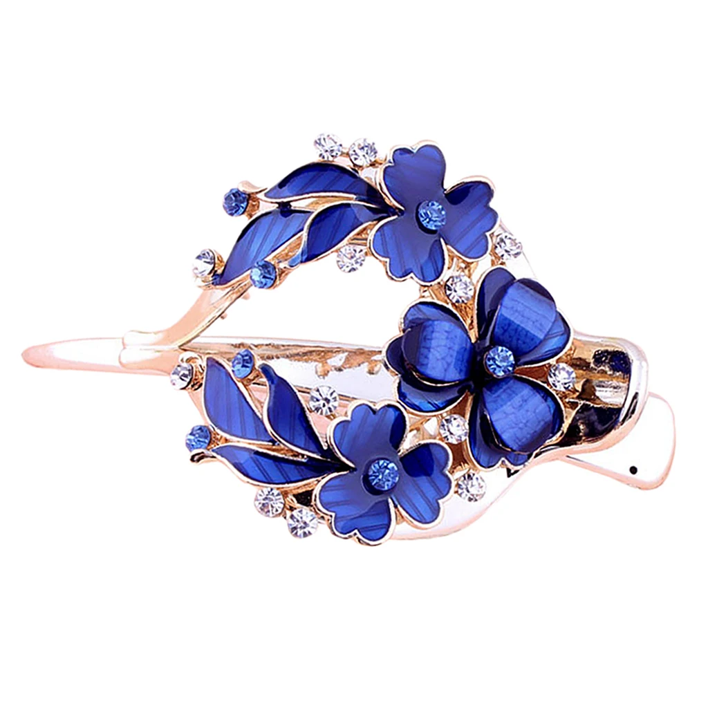 Женская Цветочная заколка для волос с цирконием повседневная Толстая