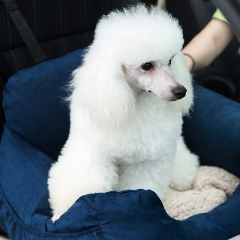 

Warm Safe Pet Car Bed Pad Doghouse Washable Sleeping Bed with Safety Protection Buckle Winter Cat Nest Mat Sofa Fluffy Cushion S