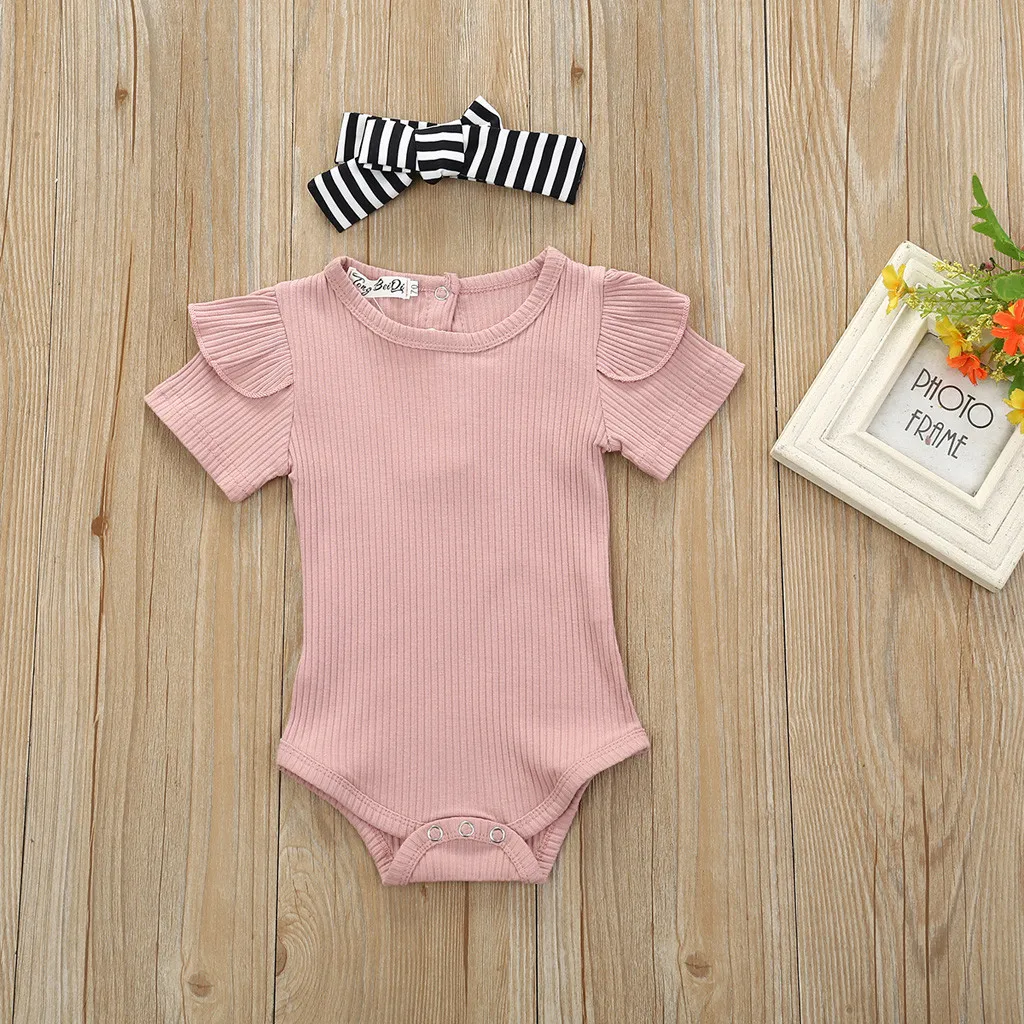 Одежда для малышей одежда маленьких девочек Полосатые наряды Детский комбинезон