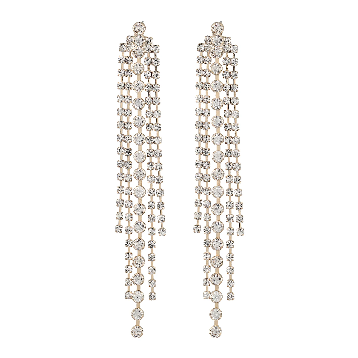 

JIJIAWENHUA2021 New Rhinestone Long Tassel Pendant Claw Chain Female Earrings Dinner Party Fashion Jewelry Accessories