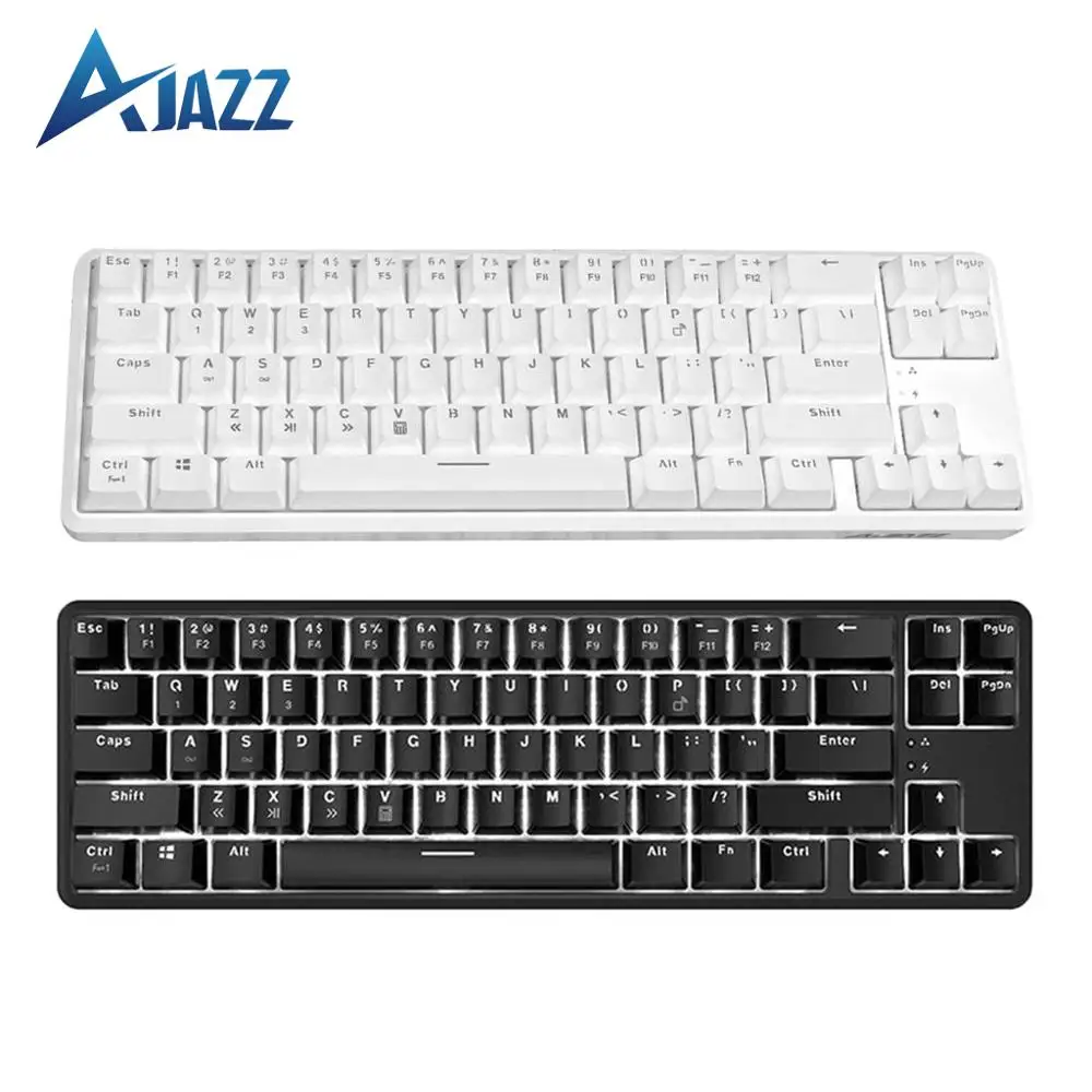 

Ajazz K680T Wired / Bluetooth Mechanical Keyboard 68 Keys with Anti-ghosting Design Black White Keyboard for Gaming Games Office
