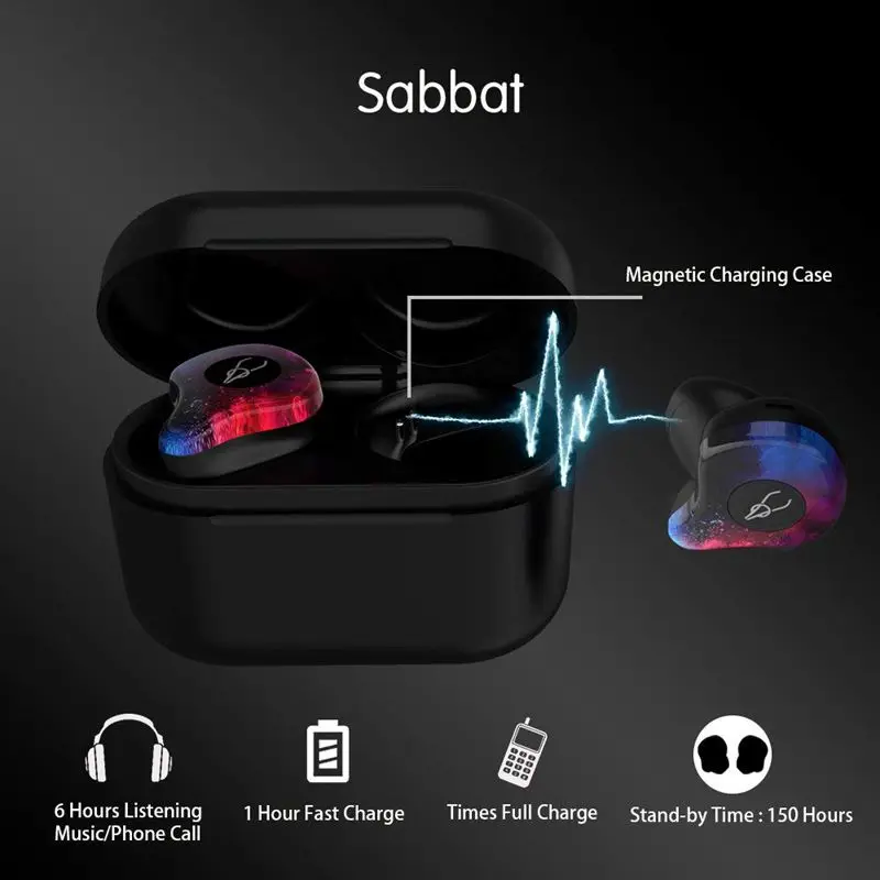 Оригинальные наушники Sabbat X12 Pro TWS bluetooth 5 0 HiFi шумоподавление HD стерео чистый цвет