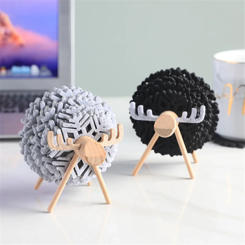 2022 New Sheep Shape Anti Slip Cup Pads Coasters Insulated Snowflake Round Felt Mats Creative Home Office Decor Art Crafts | Дом и сад