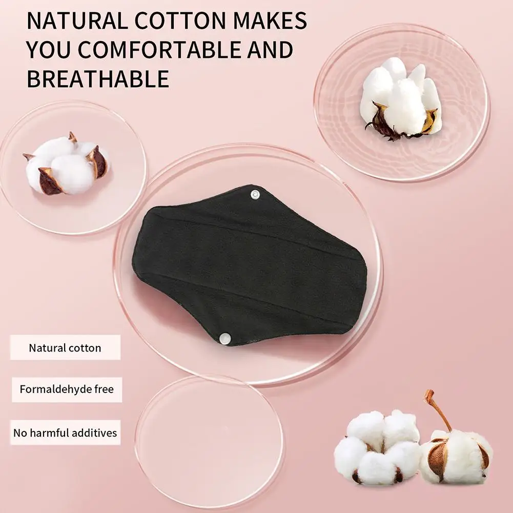 

3sizes Hot Sell Reusable Feminine Hygiene Bamboo Charcoal Pad Sanitary Pads Washable Panty Liner Mama Maternity Menstrual Cotton