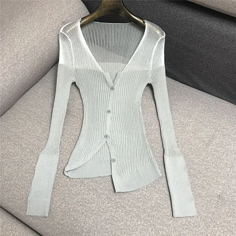 

Женская трикотажная рубашка с асимметричной пряжкой, тонкий эластичный трикотажный свитер с V-образным вырезом, осень