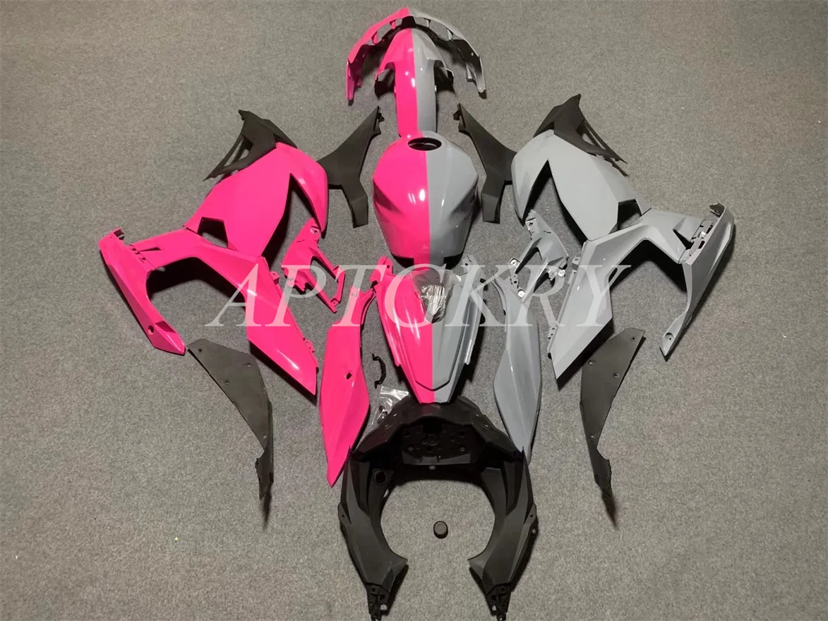 

High quality New ABS Motorcycle Fairings Kit Fit For Kawasaki Ninja 400 2018 2019 2020 Ninja400 Custom Pink Gray