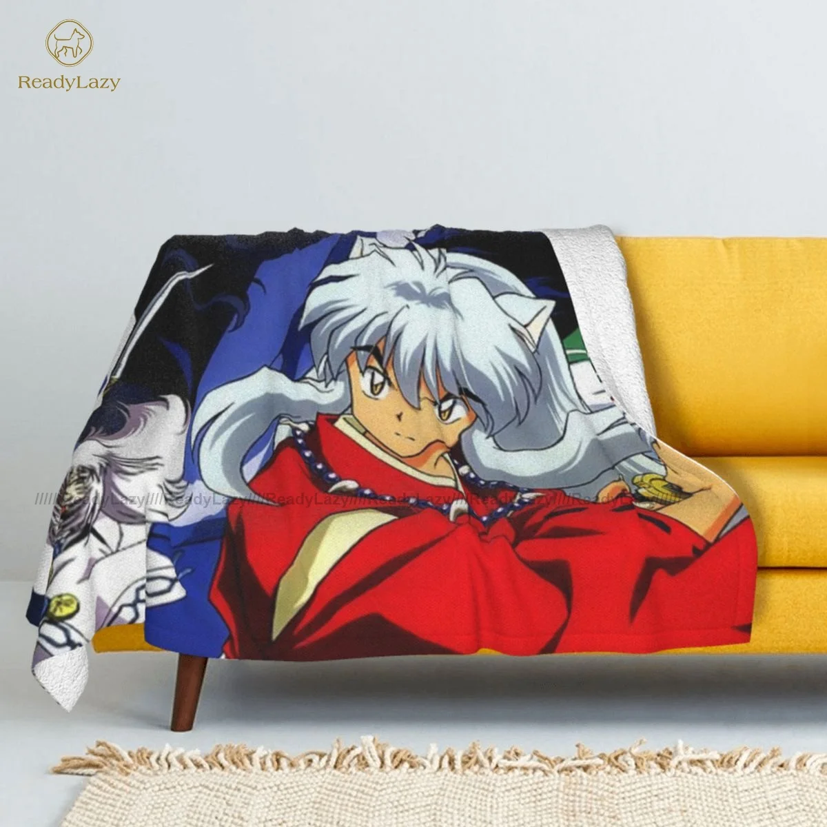 

Manta de lana de Sherpa de Inuyasha, colcha suave de moda para cama