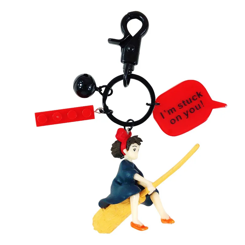 

Cute Miyazaki Hayao Kiki Otaku Convenient Keychains Accessories Cartoon Metal Key Chains Lovely Girl Bag Pendant Gift Key Rings