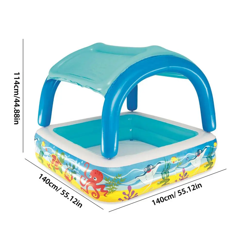 Outdoors Inflatable Swimming Pool With Removable Sunshade Paddling Durable And Pressure Resistance Suitable For Children | Дом и сад