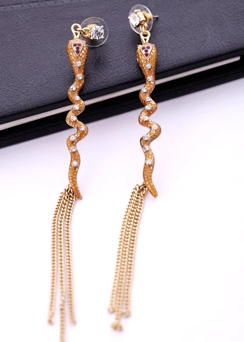 Серьги в виде змеи из витого стекла европейском стиле ювелирные изделия для