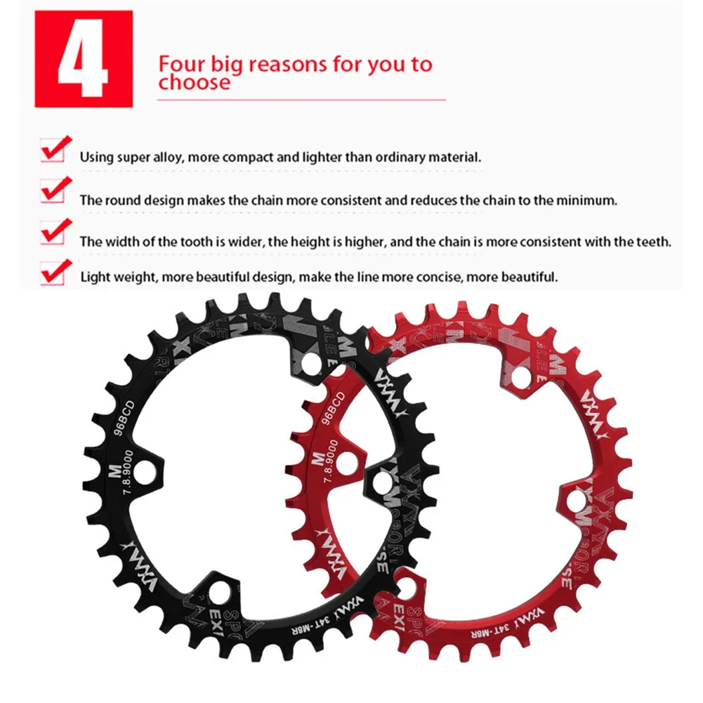

VXM 96bcd 30-38T Narrow Wide MTB Road Bike Chainwheel Durable Aluminum Alloy 96MM BCD Chainset Chainring Bike Accessories