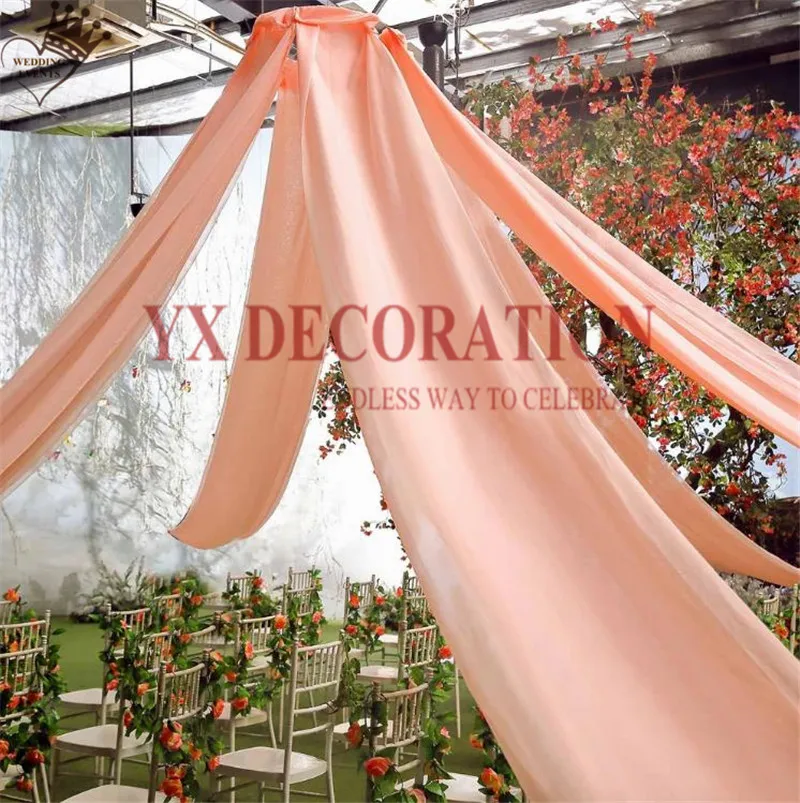 Белый черный 12 шт Новый дизайн шифон драпировка для потолка крыша ткань навеса