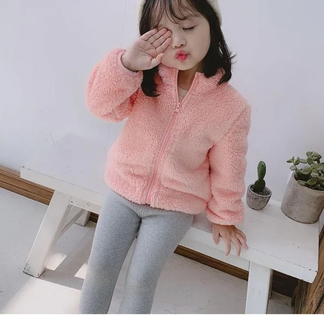 2019 New Fashion Baby Boy Girl Coat Winter Autumn Warm Solid Zipper Double-sided Wool Cloth With Soft Nap Cute Fall | Детская одежда и