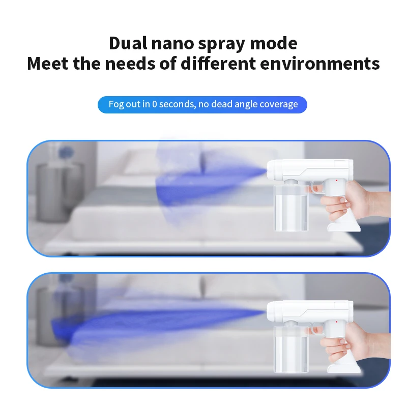 

Wireless Gun Disinfectant Sprayer Handheld Blue-ray Nano Steam Spray Nozzle Gun USB Charging Watering Irrigation Gun