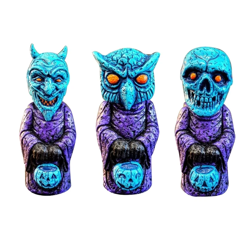 

Halloween Horror Midnight Ritual Statue Resin Devil Owl Skull Zombie Decoration Dropshipping